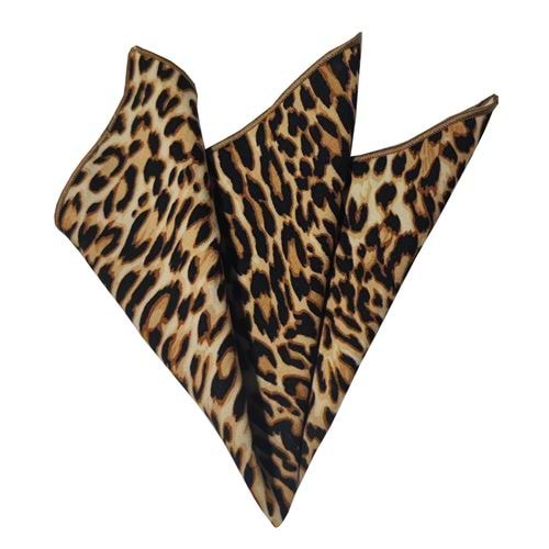 Brown Beige Leopard Pocket Square