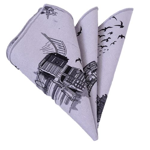 Gray Istanbul Designer Pocket Square
