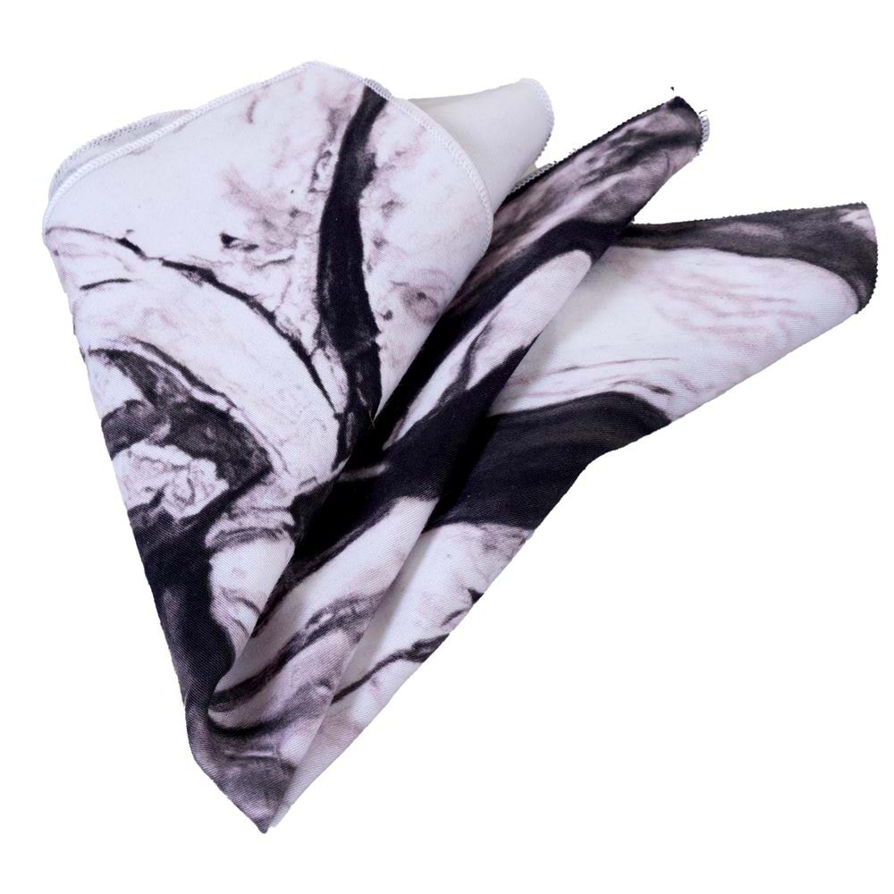 Black Abstract Pocket Square