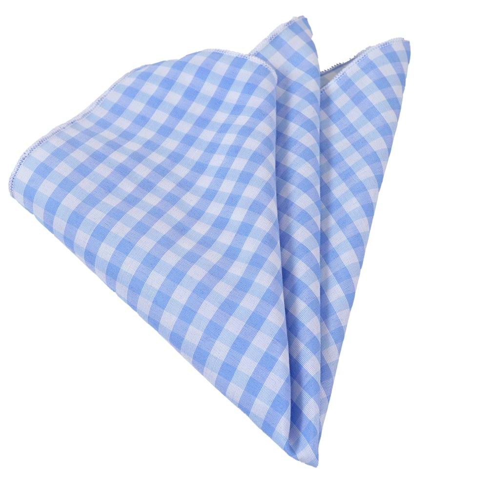 Blue Gingham Pocket Square