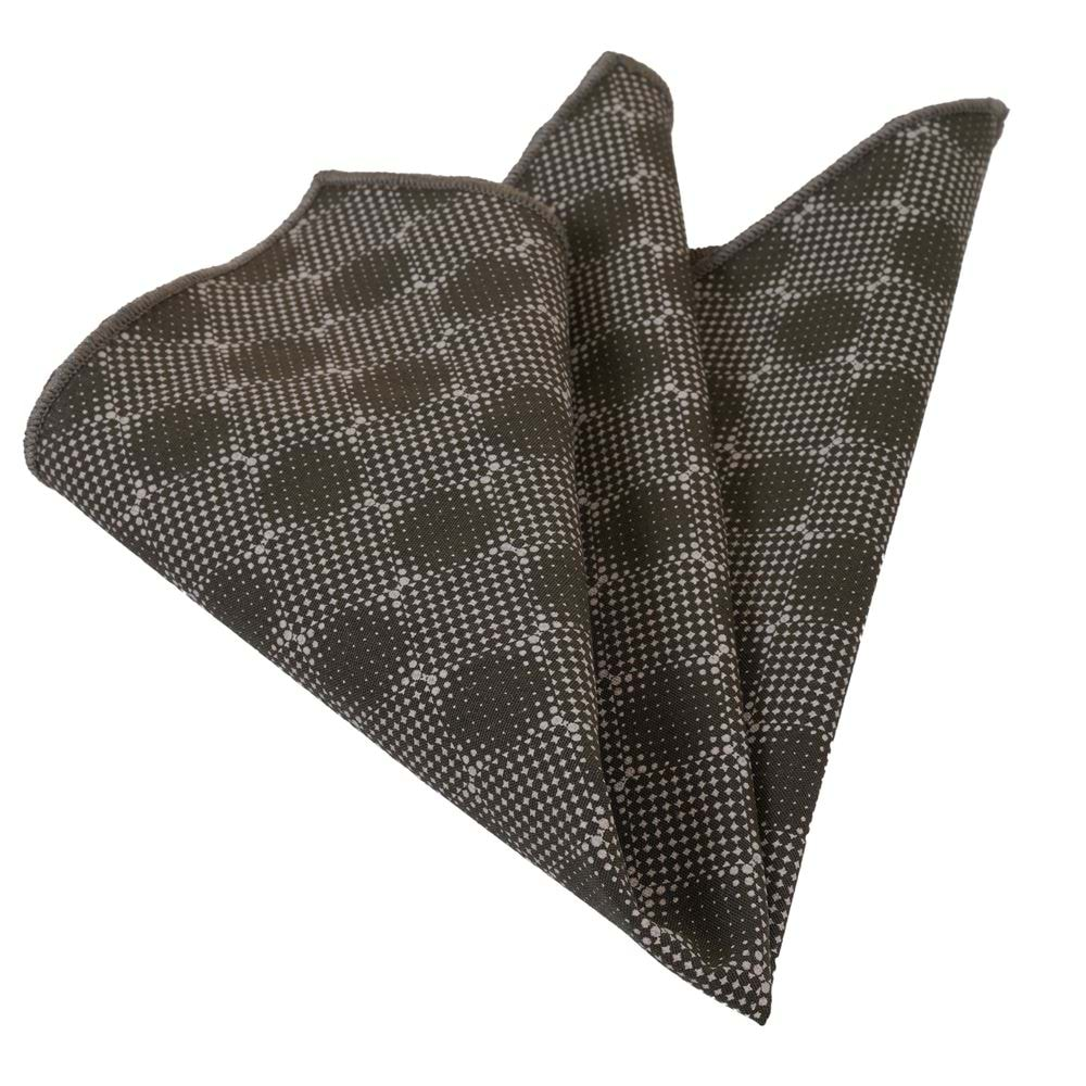 Khaki Checkred Pocket Square