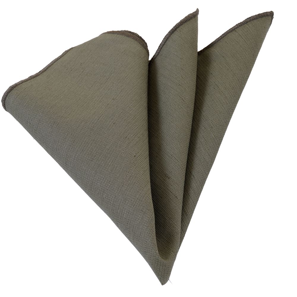 Khaki Linen Pocket Square