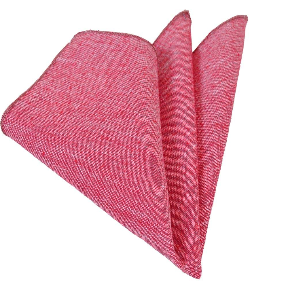 Red Linen Pocket Square