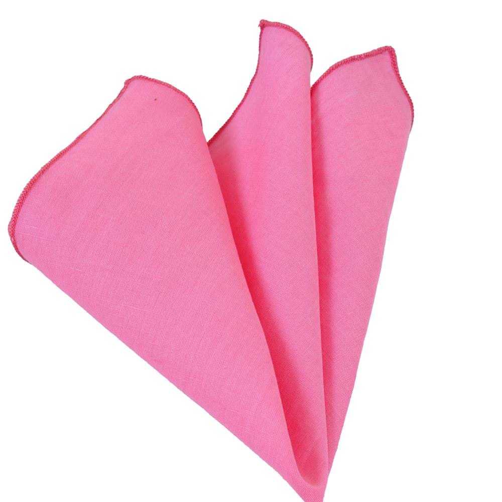 Pink Linen Pocket Square