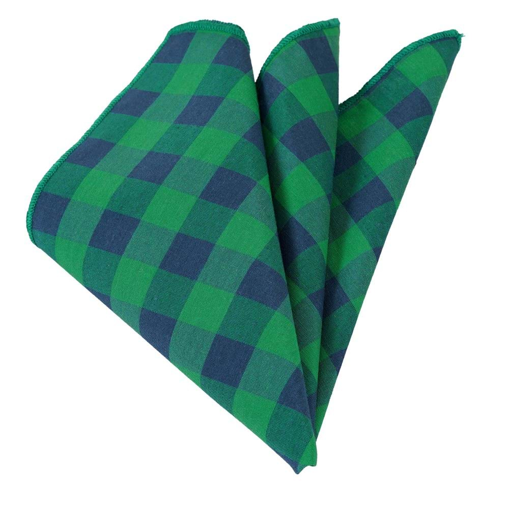 Green Gingham Pocket Square