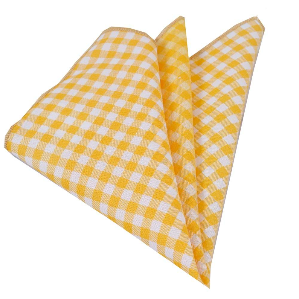 Yellow Gingham Pocket Square