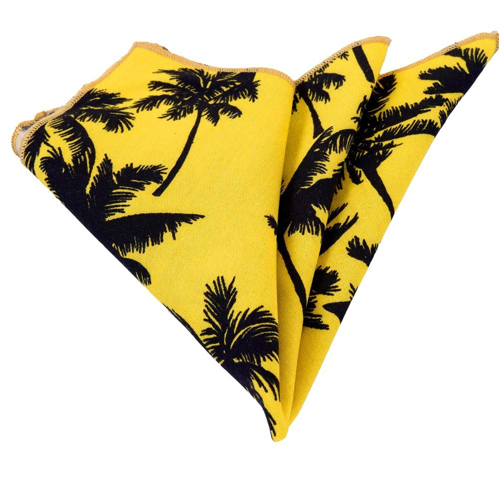 Yellow Black Hawaiian Pocket Square