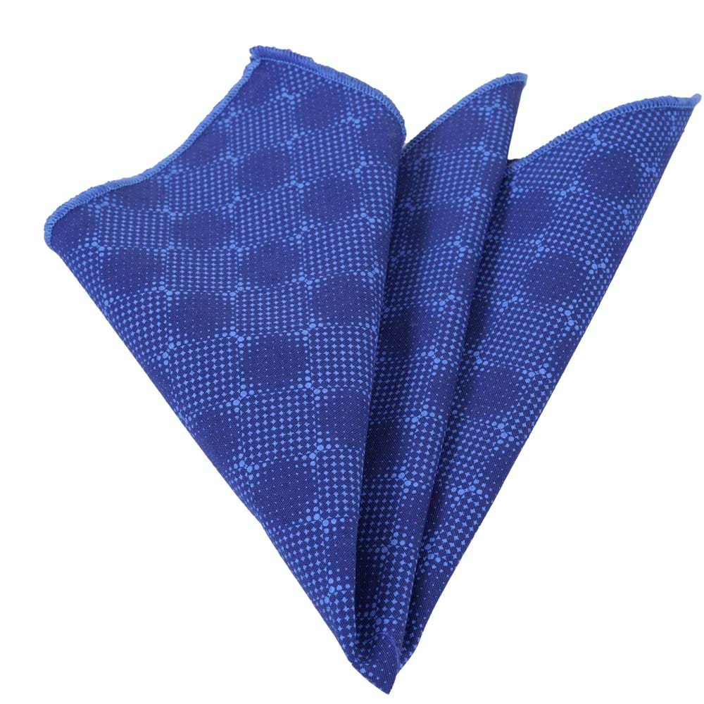 Blue Checkered Pocket Square