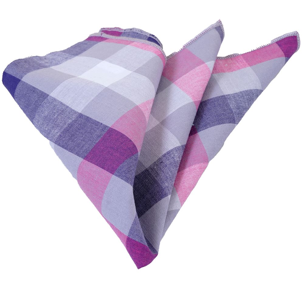 Pink Gingham Pocket Square