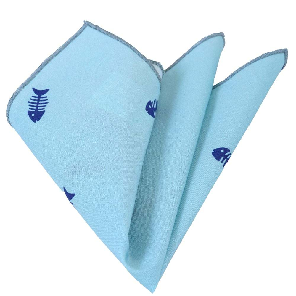 Green Fish Pocket Square