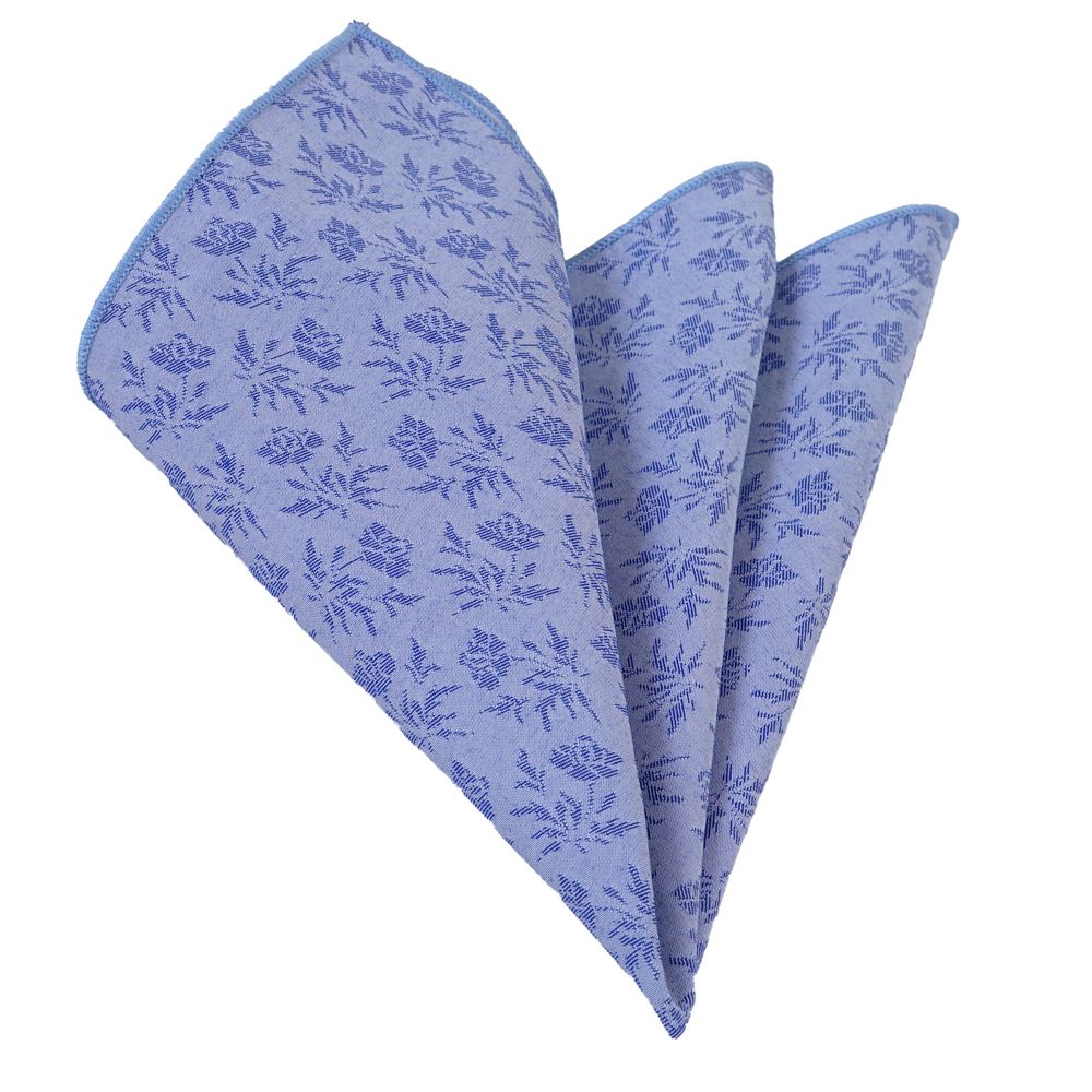 Blue Floral Pocket Square