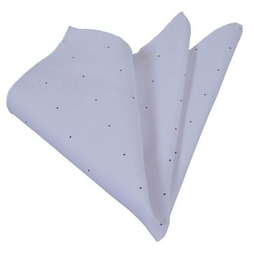 White Oxford Polka Dot Pocket Square