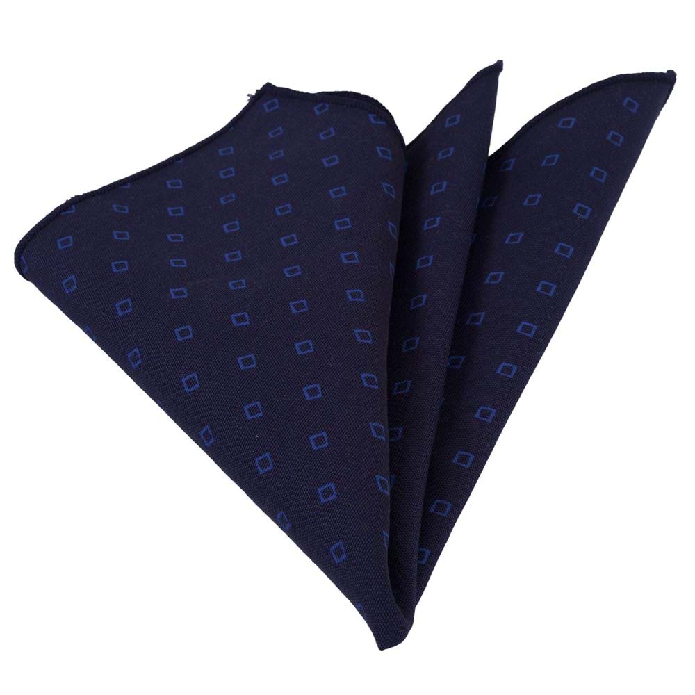 Navy and Blue Squares 100% Cotton Pocket Square