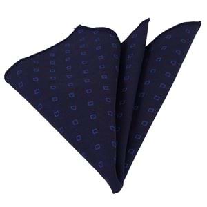 Navy and Blue Squares 100% Cotton Pocket Square