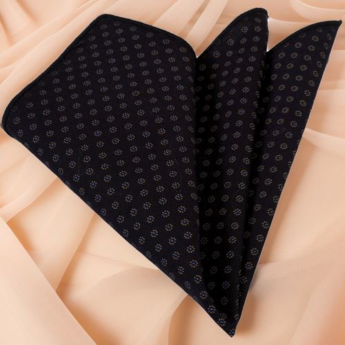 Black Geometric Printed Pocket Square