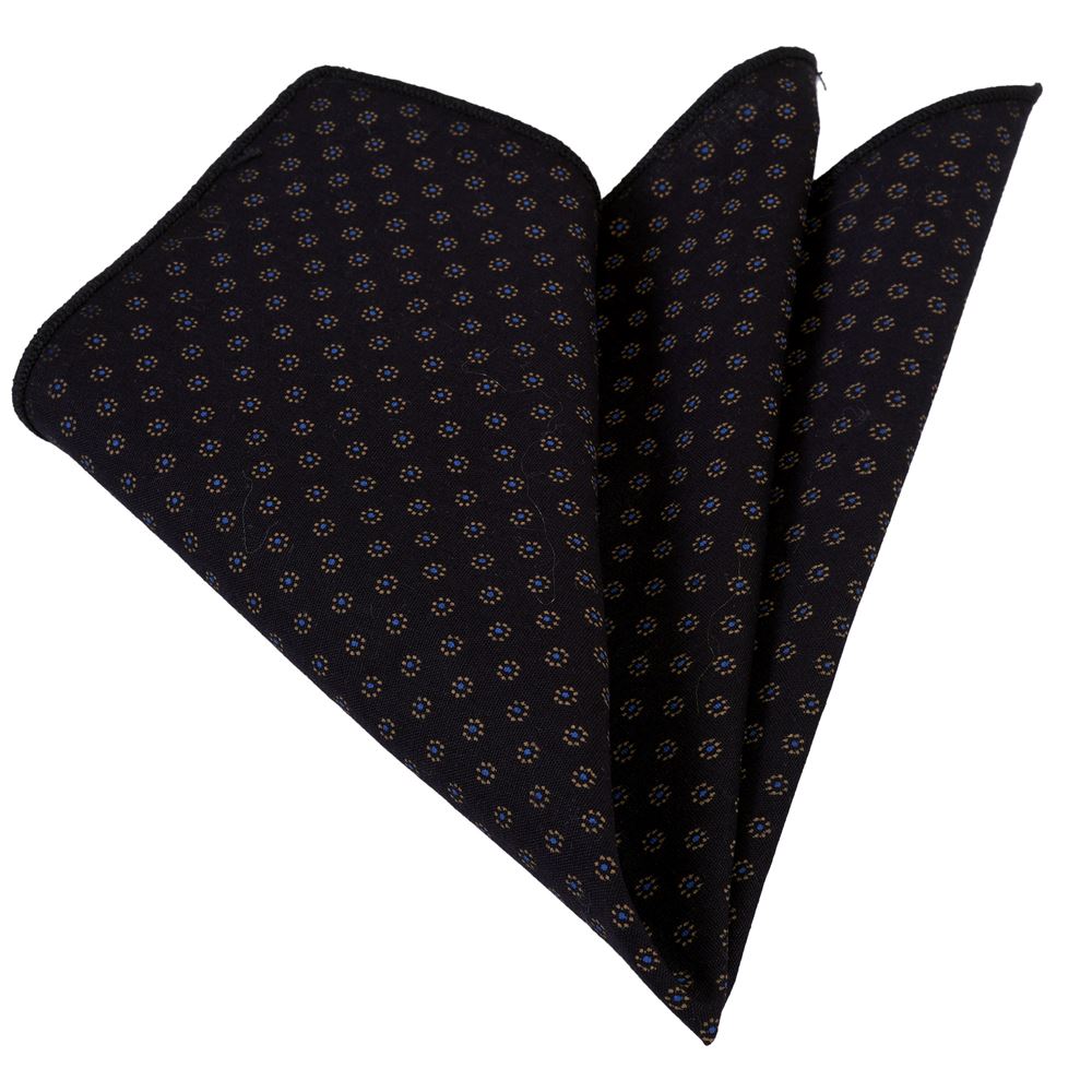 Black Geometric Printed Pocket Square