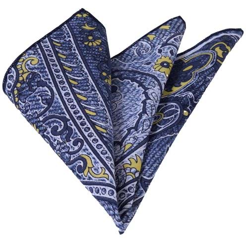 Blue Paisley designer Pocket Square