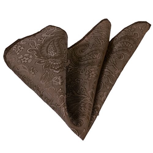 Brown Paisley Designer Jacquard Pocket Square