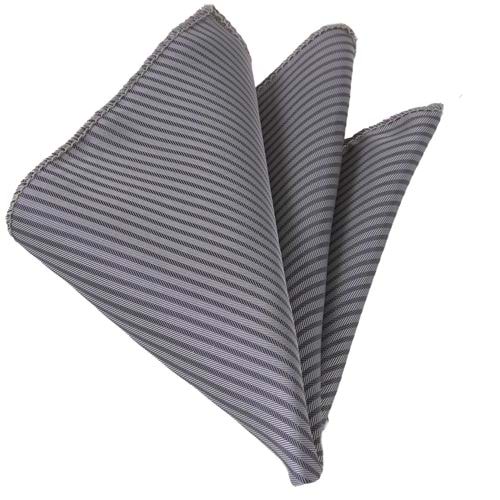Begie Khaki Striped Jacquard Pocket Square