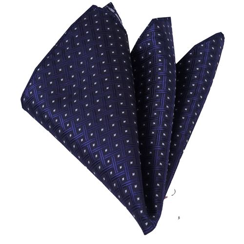 Navy Knitted Style Pocket Square