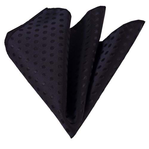 Black Polka Dot on Black Jacquard Pocket Square