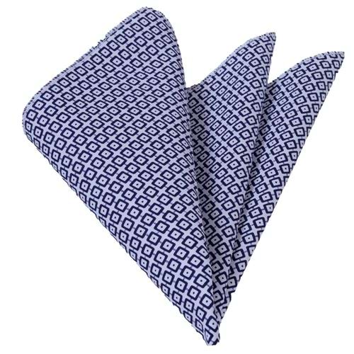 Navy Geometric Pocket Square