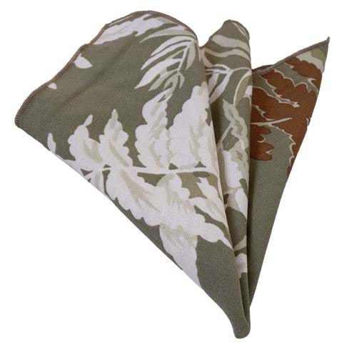 Khaki Green Hawaiian Pocket Square