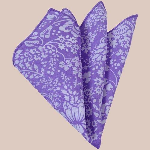 Lilac Floral Pocket Square
