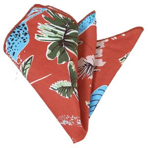 Redish with Hawaiian Designer Pocket Square