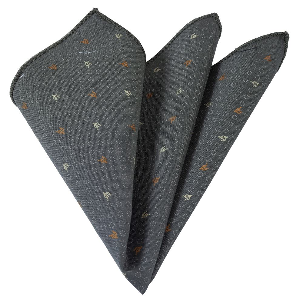 Geometric Printed Olive Pocket Square