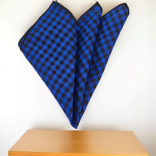 Black and Blue Gingham Pocket Square