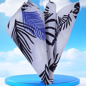 Blue White Hawiian Pocket Square