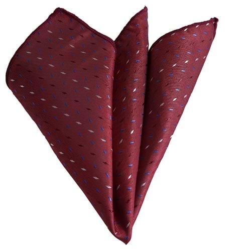 Burgundy Geometric Pocket Square