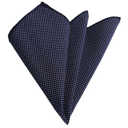 Navy White Polka Dot Pocket Square