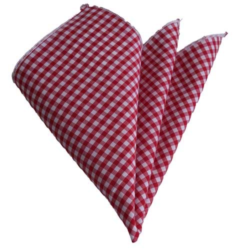 Red White Checkered Pocket Square