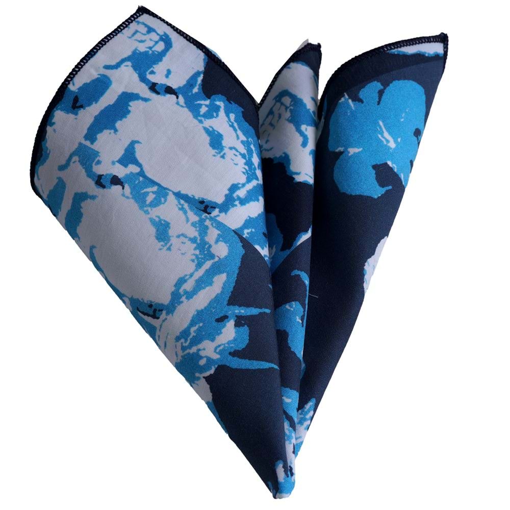 Navy with Blue Digital Designer Pocket Square