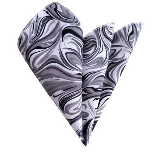 Gray Black Abstract Pocket Square