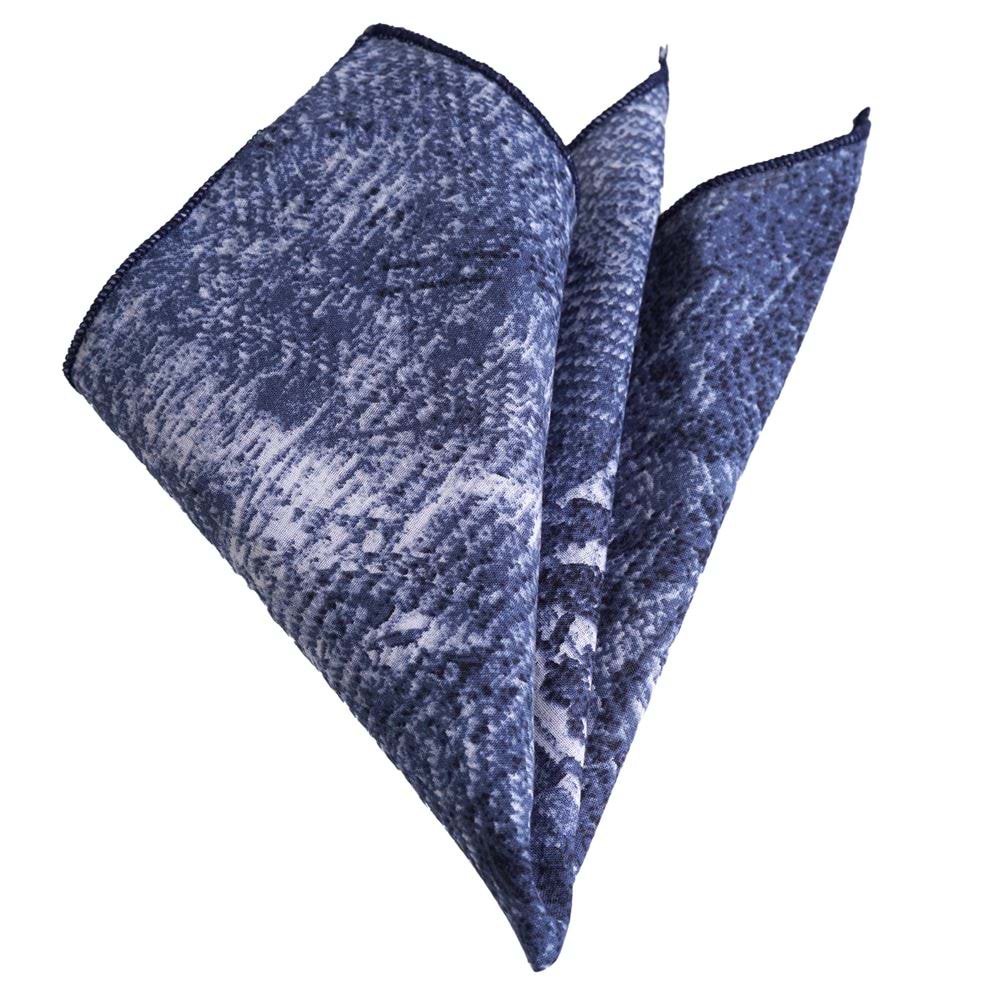 Navy Blue Grift Designer Pocket Square