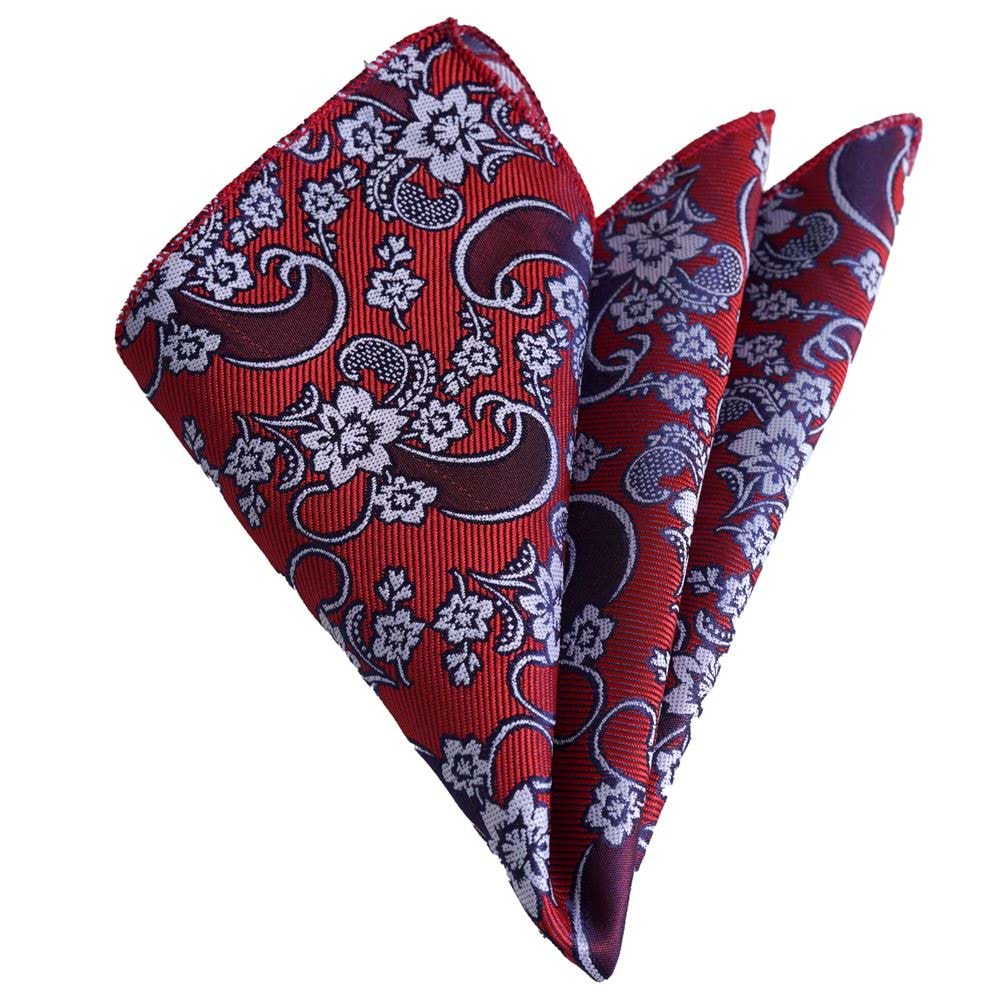 Burgundy Red Paisley Pocket Square