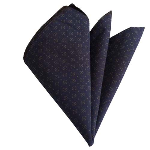 Navy with Mustard Flowers Pocket Square