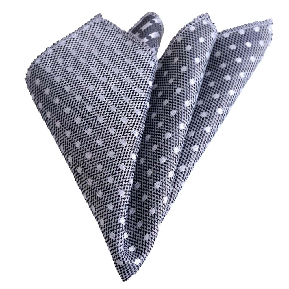 Grey Rose Pattern Printed PES Collar Handkerchief on Black