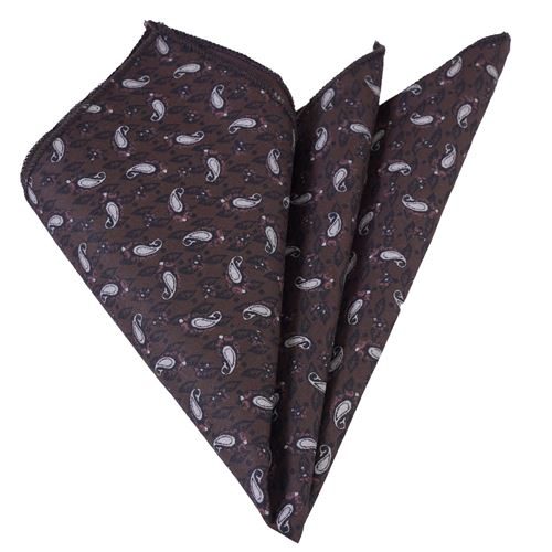 Brown Beige Shawl Patterned Cotton Collar Handkerchief