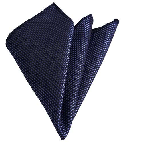 Blue Elegant Patterned Jacquard Collar Handkerchief on Black