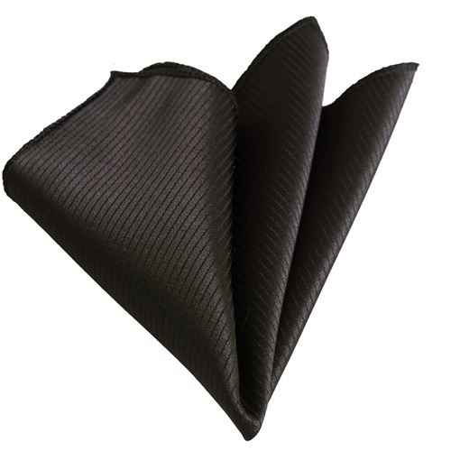 Black Self Striped Jacquard Woven Collar Handkerchief