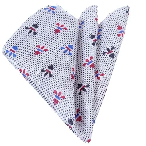 Red Black Pattern Printed Collar Handkerchief on White
