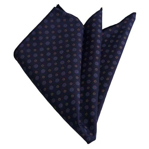 Navy Floral Printed Pocket Square