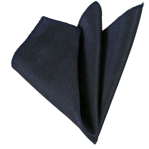 Navy Elegant Striped Pocket Square