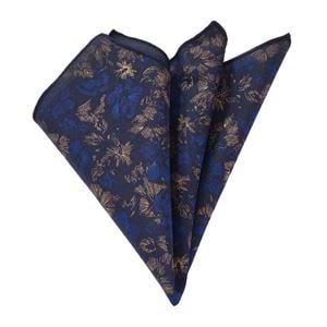 Navy Floral Cotton Printed Pocket Square
