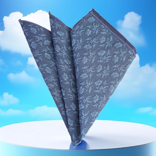 Blue Floral Pocket Square