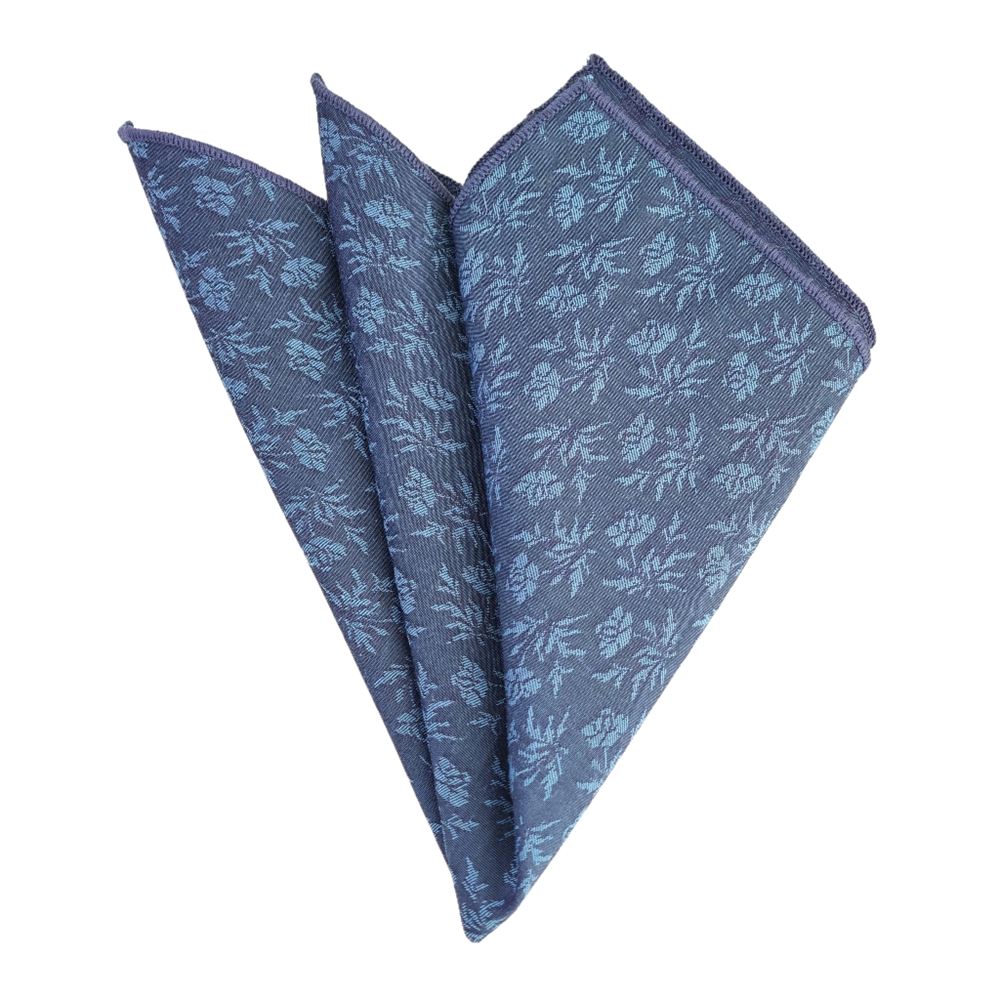 Blue Floral Pocket Square